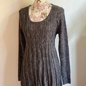 Long sleeve grey and black dress